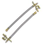 CKAuto 2 pcs 12"/ 300 mm Metal Valve Stem Extenders, Universal Valve Stem Extensions, Silver