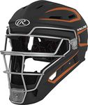 Rawlings | VELO 2.0 Catcher's Helmet | Baseball | Junior (6 1/2" - 7") | Black/Orange