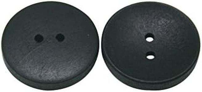 Amanaote Black Wooden Button Round 25mm Diameter with 2 Holes for Craft Sewing DIY Pack of 50
