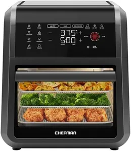 Chefman 12-Quart 6-in-1 Air Fryer Oven with Digital Timer, Touchscreen, and 12 Presets - Family Size Countertop Convection Oven, Dishwasher-Safe Parts