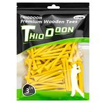 THIODOON Golf tees 83mm Less Friction Wooden Tees Training for Golfer Professional Natural Wood Golf tees Bulk 100 Count Golfing Tees Yellow