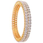 Ratnavali Jewels American Diamond Gold Plated Traditional Bangle CZ Bangle Set White Diamond Bangles Set for Women/Girls RV785-2.10