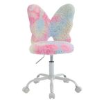 Wahson Kids Desk Chair Faux Fur Children Swivel Chair with Backrest, Children Computer Task Chair Height Adjustable for Girls Boys, Pink