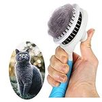 Cat Grooming Brush, Self Cleaning Slicker Brushes for Dogs Cats Pet Grooming Brush Tool Gently Removes Loose Undercoat, Mats Tangled Hair Slicker Brush for Pet Massage- Upgraded (BLUE)