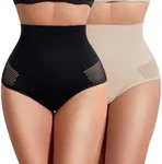 Avidlove Tummy Control Shapewear Panty for Women Seamless Body Shaper Panties High Waist Shaping Underwear Brief Black+Beige L