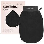 Kitsch Exfoliating Gloves – Korean Exfoliating Mitt and Deep Exfoliating Body Scrubber for Shower Bath, Body Scrubber Exfoliator, Dead Skin Remover, Skin Care for Smooth Renewed Skin - 1pc, Black