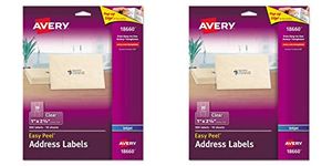 Avery Easy Peel Permanent Address Labels, 18660, 1" x 2 5/8", Clear, Pack of 300 Pack of 2