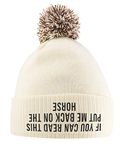 If You Can Read This Put Me Back On The Horse Hat - Bobble Beanie Hat - Horse Riding Gifts for Girls - Winter Beanie Hat with Horse Slogan Embroidered On The Front