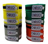 Dojo BJJ Belt Kids Ranked IBJJF Jiujitsu Belt Green Orange Grey Yellow Plain Striped Brazilian Jiu-Jitsu Belt M0 M2 M4