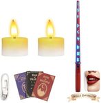 Floating Candles with Wand Halloween Decorations Indoor Practical Magic Decor 2 Pcs Hanging Candles Halloween Battery Candles with Voice Remote Control