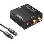 EASYCEL Audio Digital to Analog Converter DAC with 3.5mm Jack, Optical SPDIF Toslink Coaxial to Analog Stereo L/R Converter with Optical Cable and Power Adapter for PS3 PS4 Xbox Roku