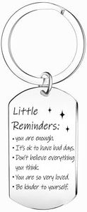 Ghloyza Llavero inspirador de Little Reminders para hija, hijo, amigos, regalo de graduación, relación a larga distancia para mujeres y hombres, llavero con texto en inglés "You Are Enough, plata,