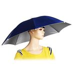 Chinmor 26" Diameter Fishing Headwear Umbrella Hat Dark Blue