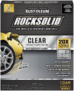 ROCKSOLID FLOORS Rust-Oleum 282829 RockSolid Polycuramine 1 Car Garage Floor Top Coating Kit, High Gloss Clear