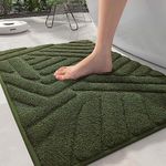 COLOR G Non Slip Bath Mat for Shower, Absorbent Laundry Room Mat 16"x24" Sage Green Washable Rug Plush Bathroom Rug Carpet, Small Soft Bath Rugs for Bathroom