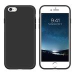 DUEDUE for iPhone 6 iPhone 6S Case Liquid Silicone Slim Cover with Microfiber Lining Shockproof Protective Case for iPhone 6/6S 2015 4.7 inch Black