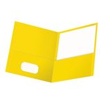 Oxford Twin-Pocket Folders, Textured Paper, Letter Size, Yellow, Holds 100 Sheets, Box of 25 (57509EE)