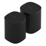 Sonos One Smart Speaker 2-Room Set, Black, Intelligent WiFi Speaker with Alexa Voice Control & AirPlay, Two Multiroom Speakers for Unlimited Music Streaming