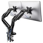 HUANUO Dual Monitor Stand for 13 to 30 Inch Screens, Dual Monitor Arm Desk Mount for Curved Flat Screens, Double Monitor Arm Support VESA 75/100 mm