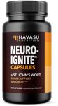 HAVASU NUTRITION NeuroIgnite Brain Supplements for Memory and Focus Support with St Johns Wort & Ginkgo Biloba | Nootropics Brain Support Supplement | Cognitive & Memory Supplement for Brain Health