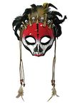 Forum Novelties Adult Voodoo Face Mask with Skulls, Red, Red, One Size