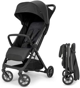 Inglesina Quid³ Lightweight Compact Travel Stroller for Baby & Toddler 0-55 lbs – One-Hand Fold, Reclining Seat, Airline Approved, Car Seat Compatible, UPF 50+ Canopy – Cosmic Black