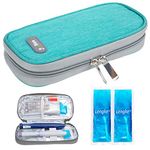 Insulin Cooler Travel Case Diabetic Insulated Organizer Portable Cooling Bag for Insulin Pen and Medication Diabetic Supplies with 2 TSA Approved Ice Pack by YOUSHARES (Green)