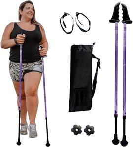 York Nordic Big and Tall Motivator Walking Poles for Balance and Rehab - 2 Pieces - Strong Push Button Locks, Detachable Rubber Feet, Travel Bag - for Heights 4' up to 7' feet and Weights up to 500lbs