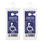 UYYE Handicap Parking Placard Holder,Ultra Transparent Disabled Parking Placard Protector Hanger Sleeve, with Plastic Large Hanger（Set of 2）