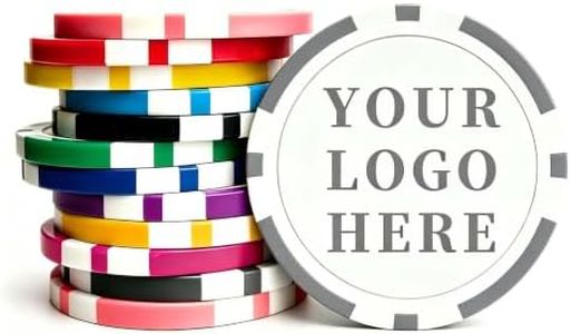 Vooruitgang 100PCS Custom Poker Chips with Logo/Image/Text for Party,Bar,Promotions (Gray)