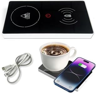 KEAGAN Coffee Mug Warmer, 2-in-1 Smart Cup Warmer, 15W Mug Warmer for Desk, Electric Beverage Warmer USB Heating Coaster Warmer with Touch Tech for Coffee, Milk and Tea