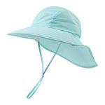 Zsedrut Toddler Summer Hat with Neck Flap Waterproof Kids Swim Hat Baby UV Protection Sun Hats Beach Cap for Boys Girls (Green, (48-52CM) 1Y-4Y)