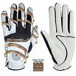 Copper Tech Gloves Men's Golf Glove with Spider Tacky Grip, One Size, White/Black