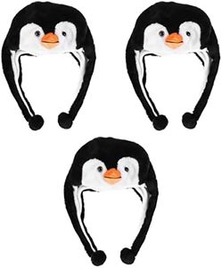 Abaodam Winter Hat 3 Pack Plush Fun Animal Animal hat Animal hat Penguin hat Hats, Penguin Plush Winter Warm Hat, As Shown, One Size