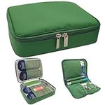 1-WHEAT Large Insulin Cooler Travel Case Diabetic Medication Insulated Organizer for 4-10 Insulin Pens and Diabetes Supplies Portable with 4 Ice Packs