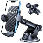 OQTIQ Easy One Pull-Push Telescopic Arm Dashboard & Windshield & Vent Universal Suction Cup Car Phone Holder for All Cellphones(4-6.8")- H6 Carbon Fiber Style