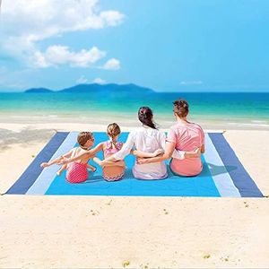 Sand Free Beach Blanket, Picnic Blanket Extra Large Waterproof Beach Mat-Lightweight Quick Drying Heat Resistant Outdoor Picnic Blanket,for Travel CampingHiking and Music Festivals (Blue)