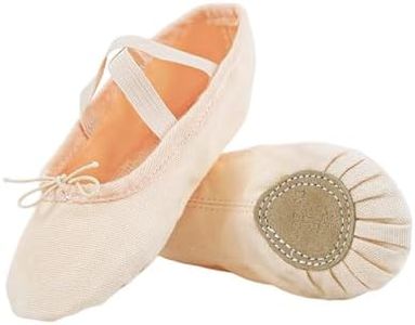 Women's Ballet Dance Shoes Slippers Split Sole Canvas Practice Shoes for Kids/Girls/Adults 511-Pink-42