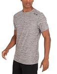 TCA Galaxy 4D-Stretch Mens Gym, Running, Training T Shirt - Gym Tops for Men, Running Top Men, Gym T Shirts Men - Cool Grey, M