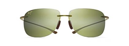 Maui Jim Hikina Polarized Rimless Sunglasses, Olive Matte, Maui Ht