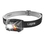 Lepro Head Torch Battery Powered, Lightweight LED Headlamp with 6 Lighting Modes, Waterproof, Super Bright Headlight for Cycling Running Camping for Kids Adults