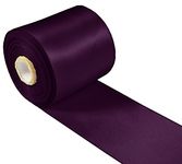 Double Faced Satin Ribbon for Hair Bows, Dance, Floral Designs, Gift Wrapping, Sewing, Decoration Christmas Tree Wedding Dining Chairs(5yd 3" Satin Ribbon-Plum)