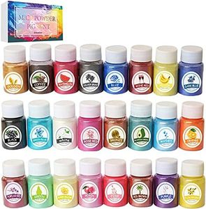 Mica Powder 24 Colors(10g/0.35oz Each) Set for Epoxy Resin, Soap Making, Bath Bombs, Polymer Clay, Tumblers, Makeup, Lip Gloss, Nail Art，Premium Cosmetic Grade Mica Pigment Powder Gift Box Packaging