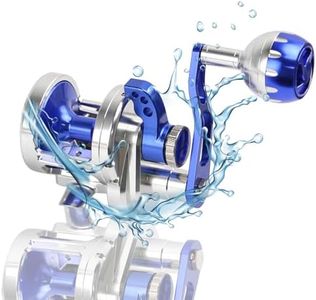 Topline Tackle 66lbs Jigging Reel, 6.3:1 9BB+2RB Conventional Reel, CNC All Aircraft Aluminum Left and Right Hand Saltwater Fishing Reel