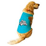 Ruse Pet Happy Birthday Printed Dog Round Neck Sleeveless Vest Tank T-Shirt/Tees Apparel/Clothes/Tees Gift for DogsSteel BlueL (Desi/Stray, Doberman etc.)