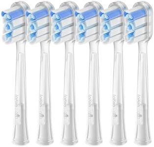 Laifen Electric Toothbrush Heads 6 packs, Compatible with Laifen Wave Electric Toothbrush (Super-Clean, Transparent)