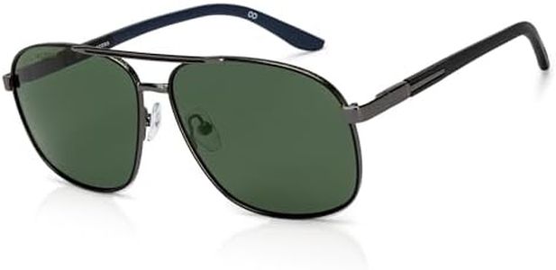 John Jacobs | Gunmetal - Grey | Full Rim Rectangular Stylish & Premium Polarized Sunglasses | Polarized and 100% UV Protected | Men & Women | Extra Wide | JJ S15860