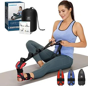 comness Foot and Calf Stretcher-Stretching Strap For Plantar Fasciitis, Heel Spurs, Foot Drop, Achilles Tendonitis & Hamstring. Yoga Foot & Leg Stretch Strap. (Red)