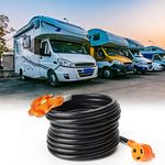 OPL5 30 Amp RV Extension Cord 25 Feet Heavy Duty NEMA TT-30P to TT-30R 10 Gauge 125 Volt 30A Extention Cord ETL Listed for Camper, Caravan Van Trailer, 3 Years Warranty (30Amp to 30Amp, 25FT CA)