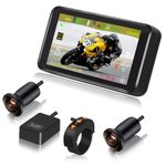 VSYSTO F4.5X+ Motorcycle Dashboard Camera Recorder 4.5'' LCD Waterproof with Front & Rear View Dual 1080P Sony Starvis 170° Angle Lens, Support TPMS Parking Mode WiFi(GPS/64GB Card Included)